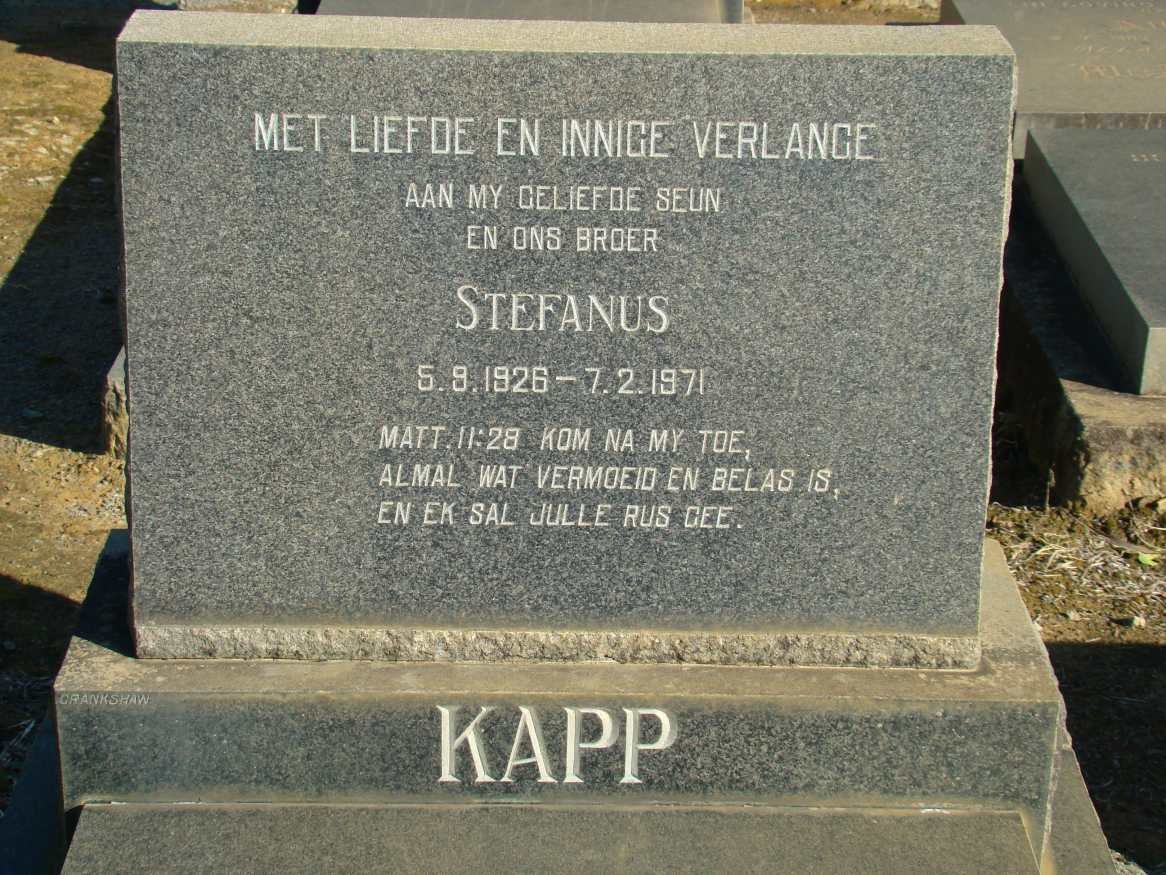 KAPP Stephanus 1926-1971