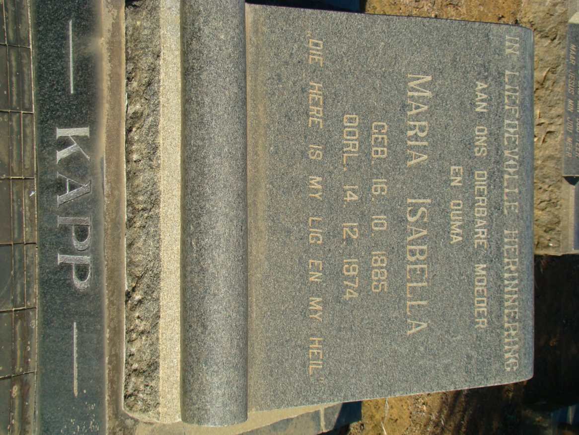 KAPP Maria Isabella 1885-1974