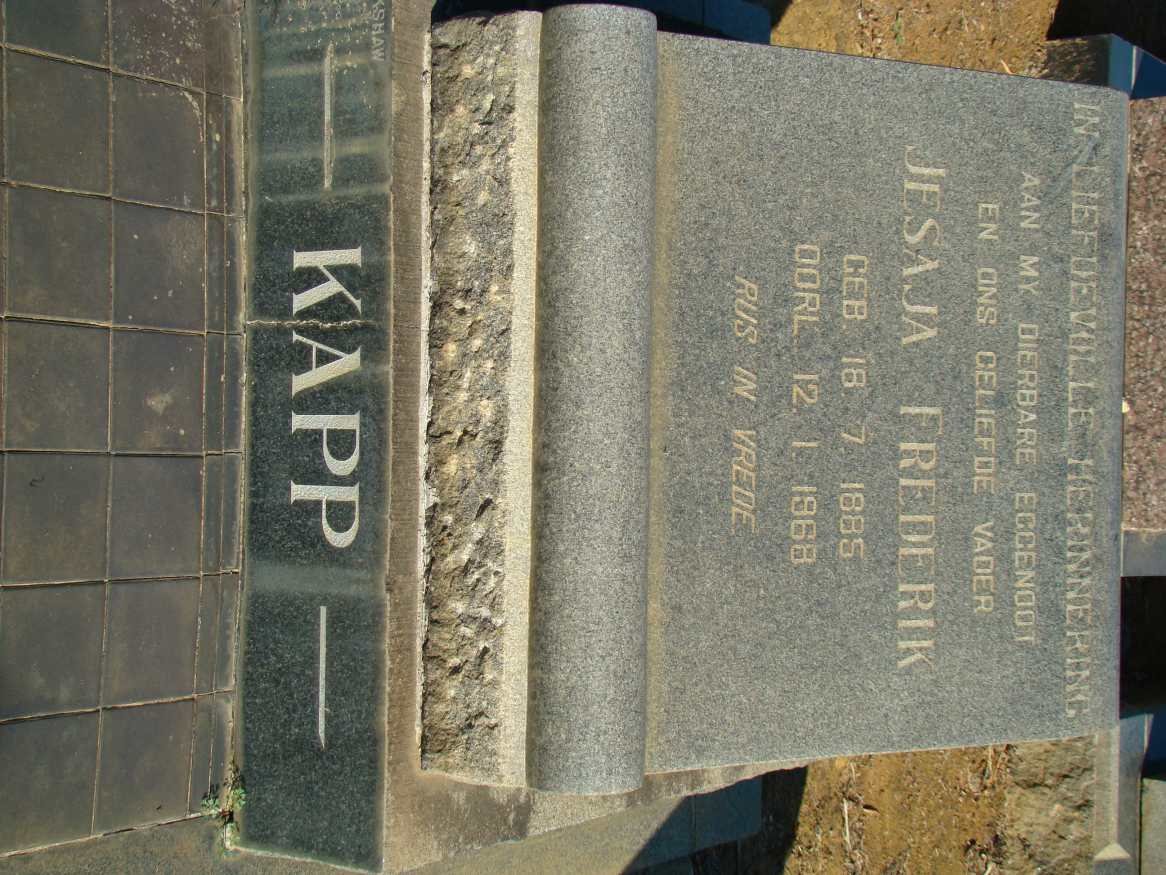 KAPP Jesaja Frederik 1885-1968