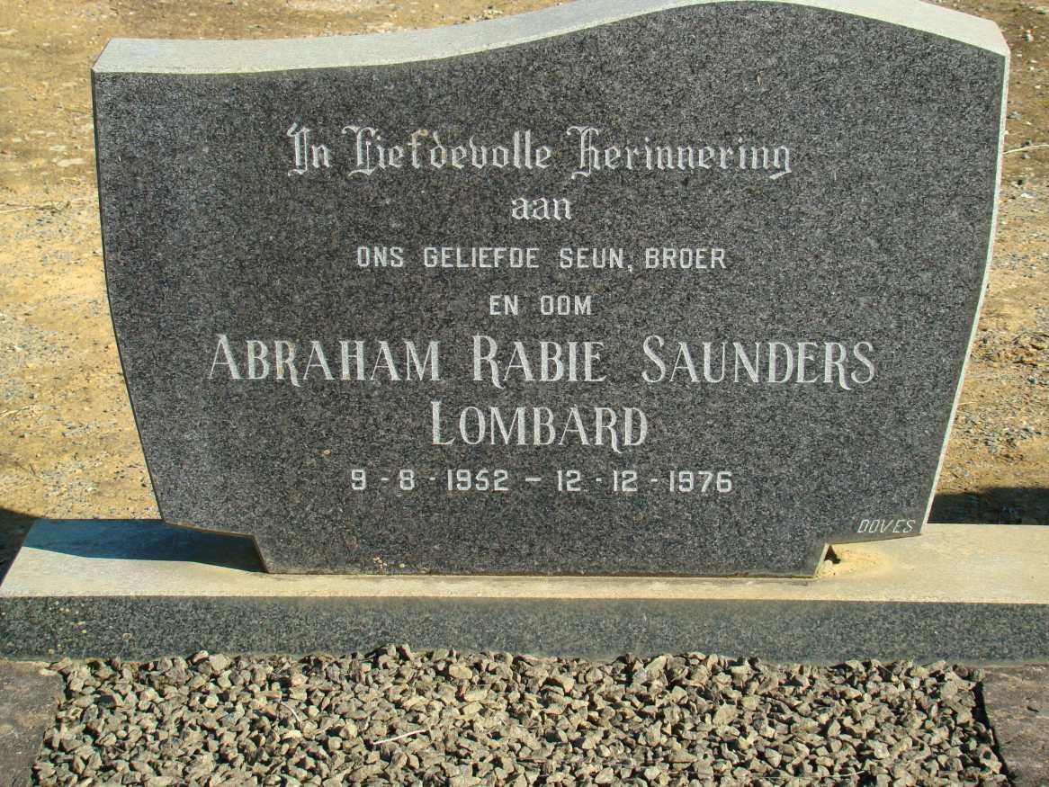 LOMBARD Abraham Rabie Saunders 1952-1976