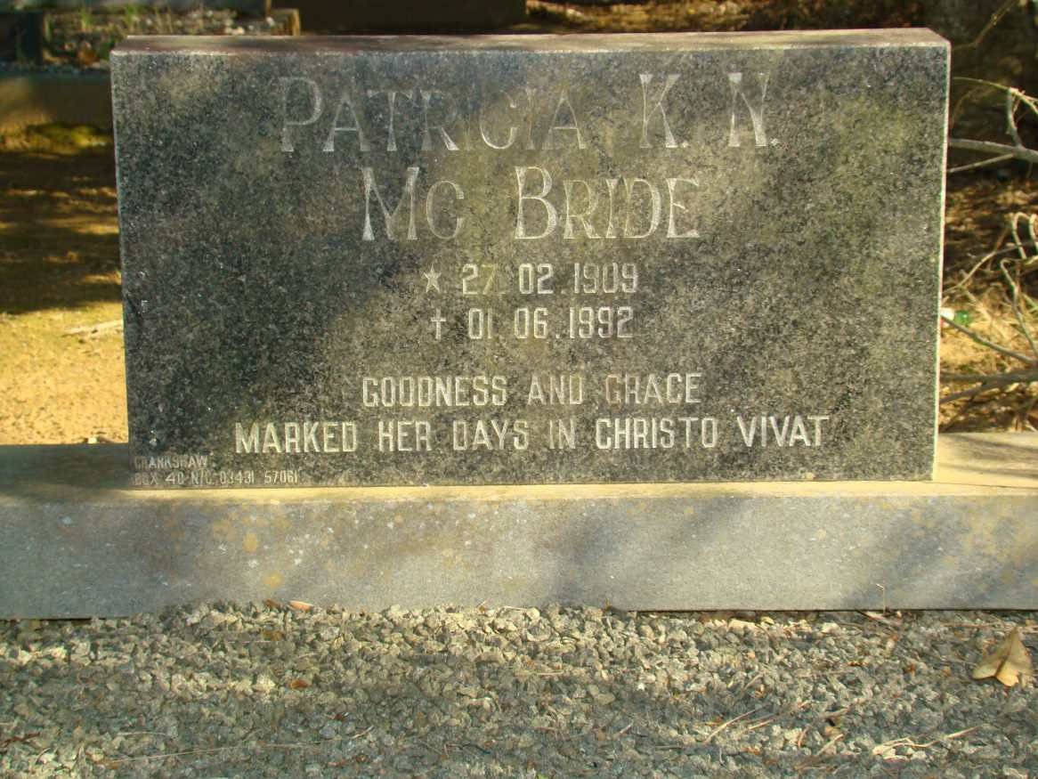 Mc BRIDE Patrick K.N. 1909-1992