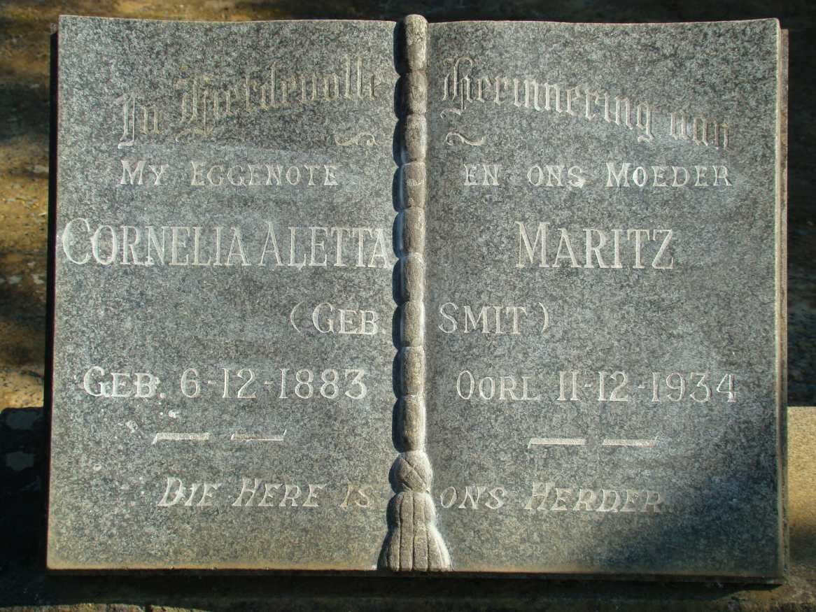 MARITZ Cornelia Aletta nee SMIT 1883-1934