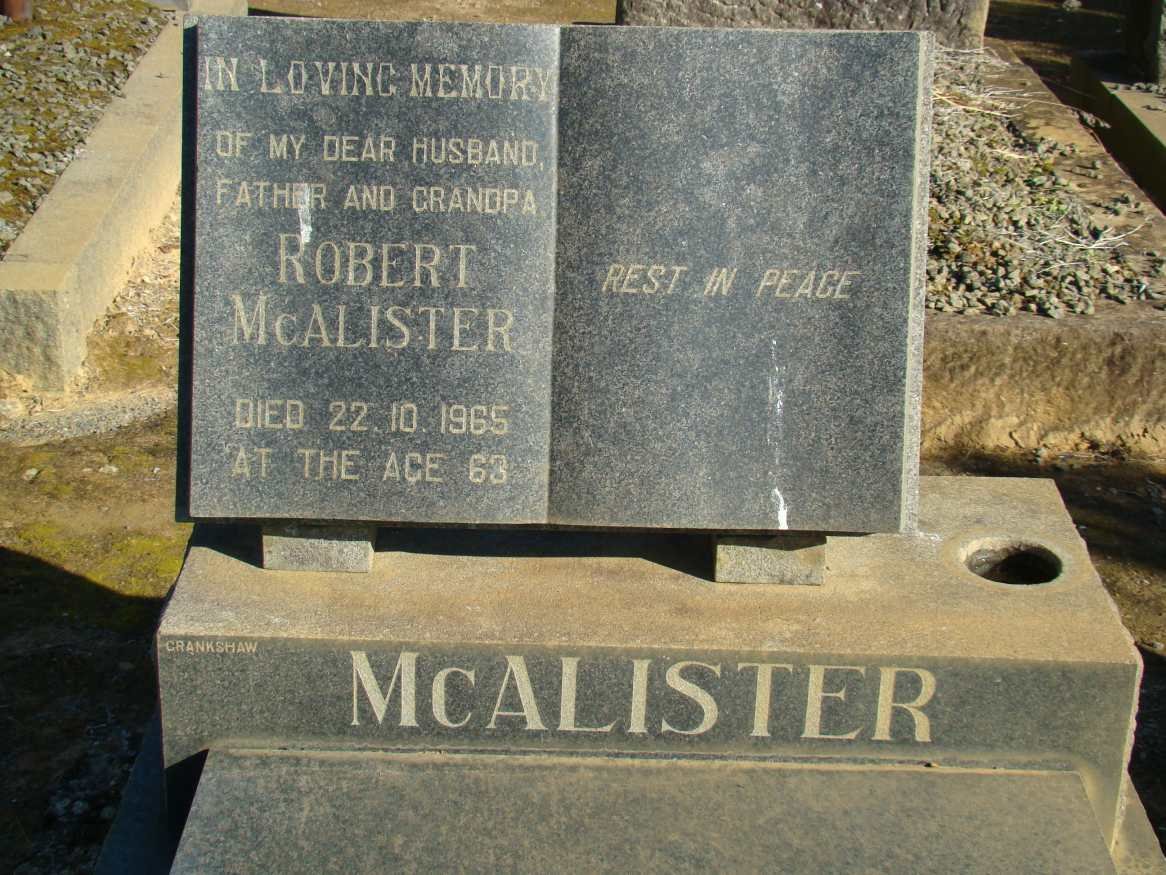 McALISTER Robert -1965