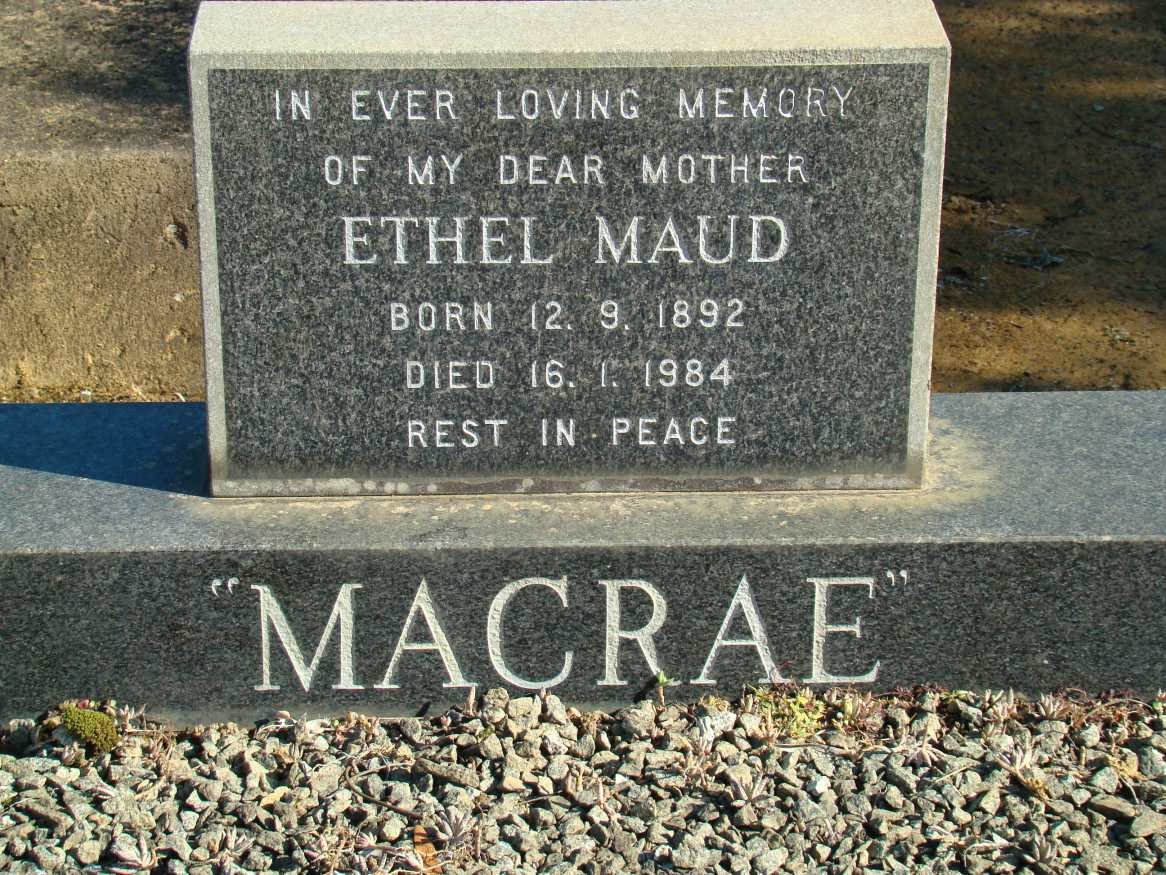 MACREA Ethel Maud 1892-1984