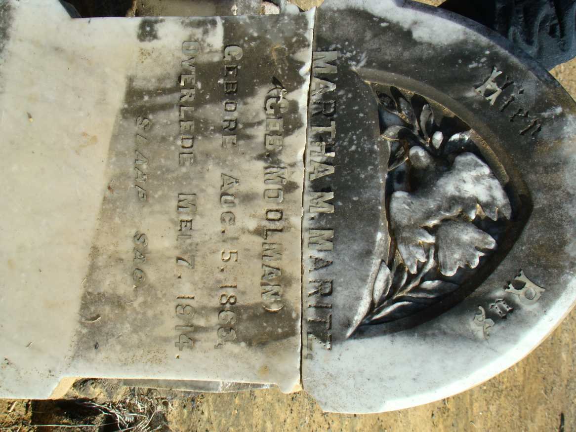 MARITZ Martha M. nee MOOLMAN 1863-1914