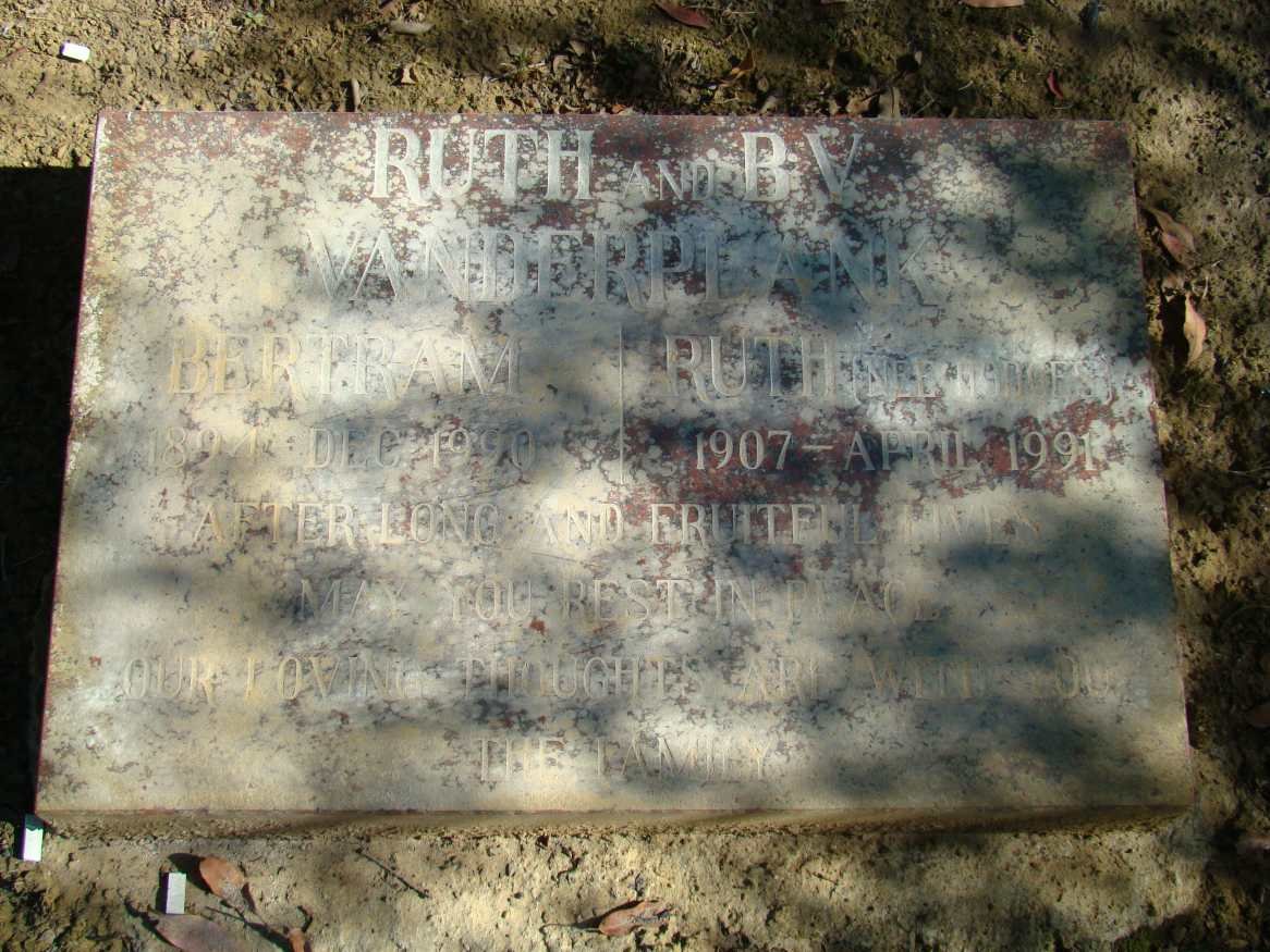 PLANK Bertram V., van der 1894-1990 &amp; Ruth 1907-1991