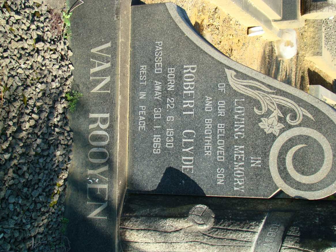 ROOYEN Robert Clyde, van 1930-1969