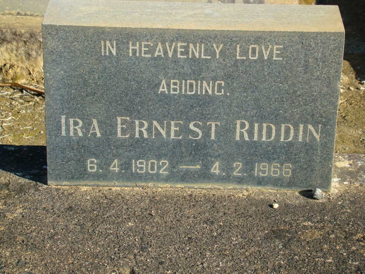 RIDDIN Ira Ernest 1902-1966