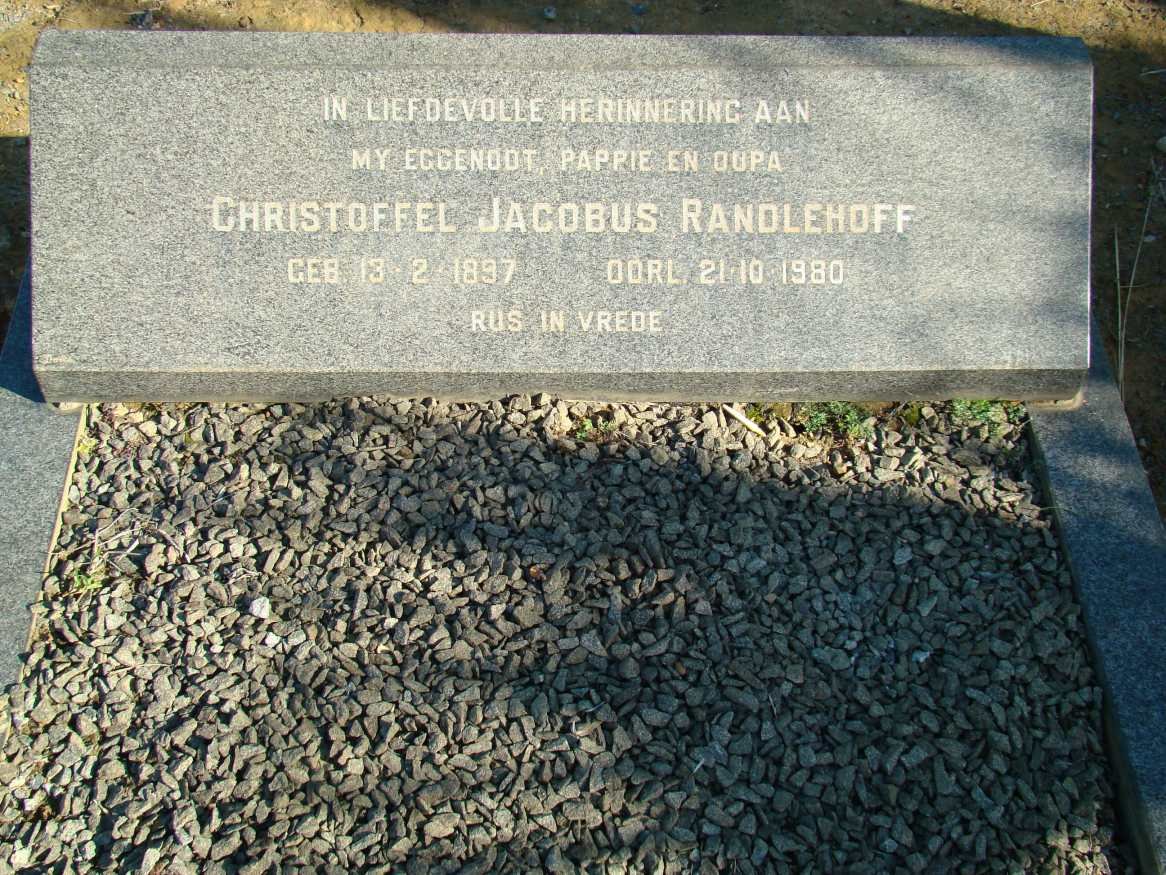 RANDLEHOFF Christoffel Jacobus 1897-1980
