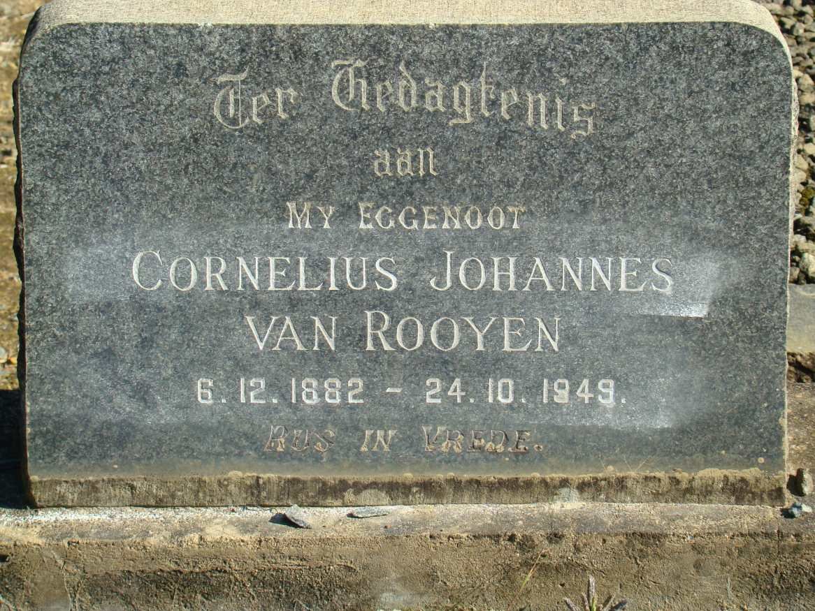 ROOYEN Cornelius Johannes, van 1882-1949