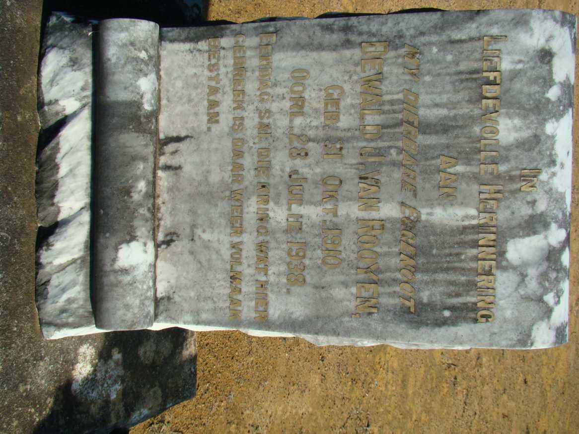 ROOYEN Dewald J., van 1910-1938