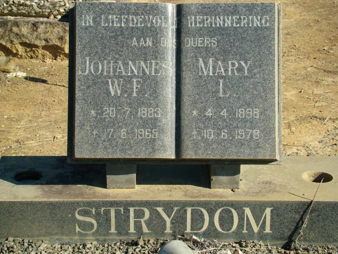 STRYDOM Johannes W.F. 1883-1965 &amp; Mary L. 1898-1978