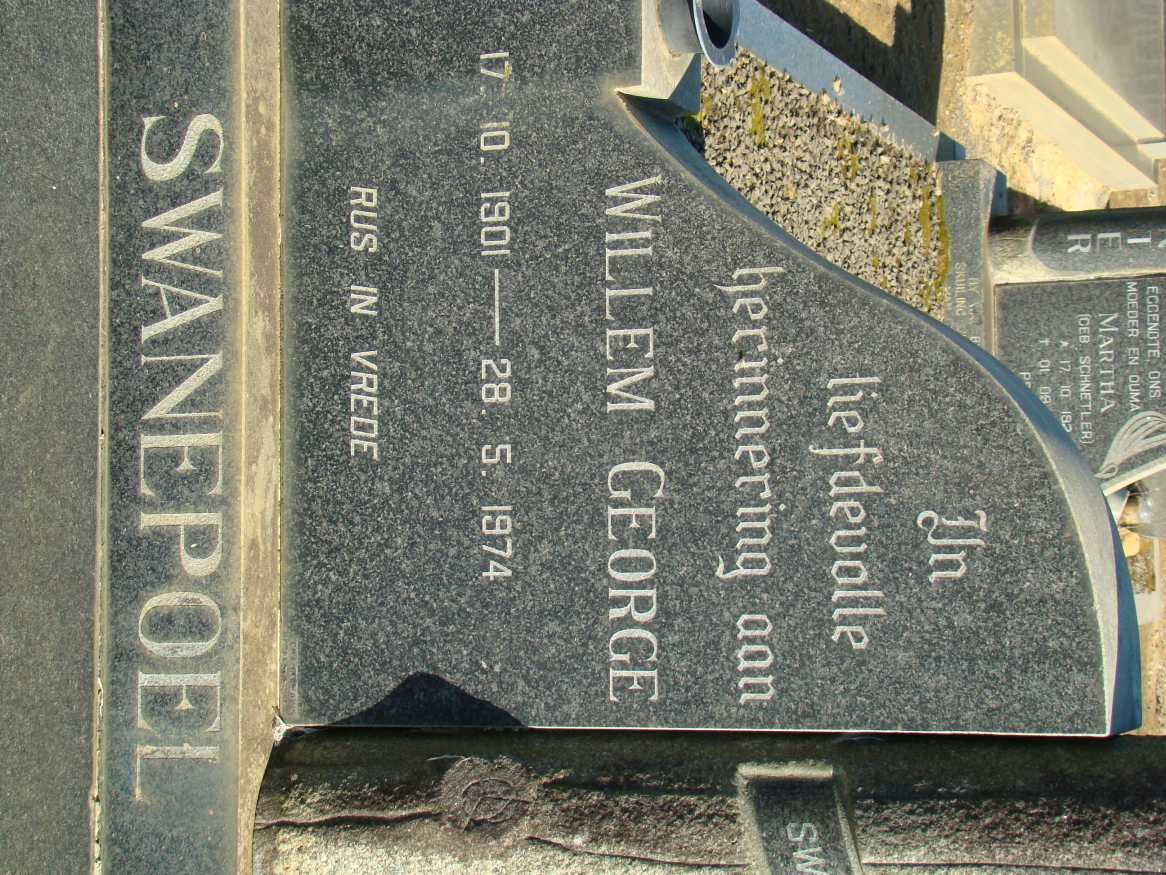 SWANEPOEL Willem George 1901-1974