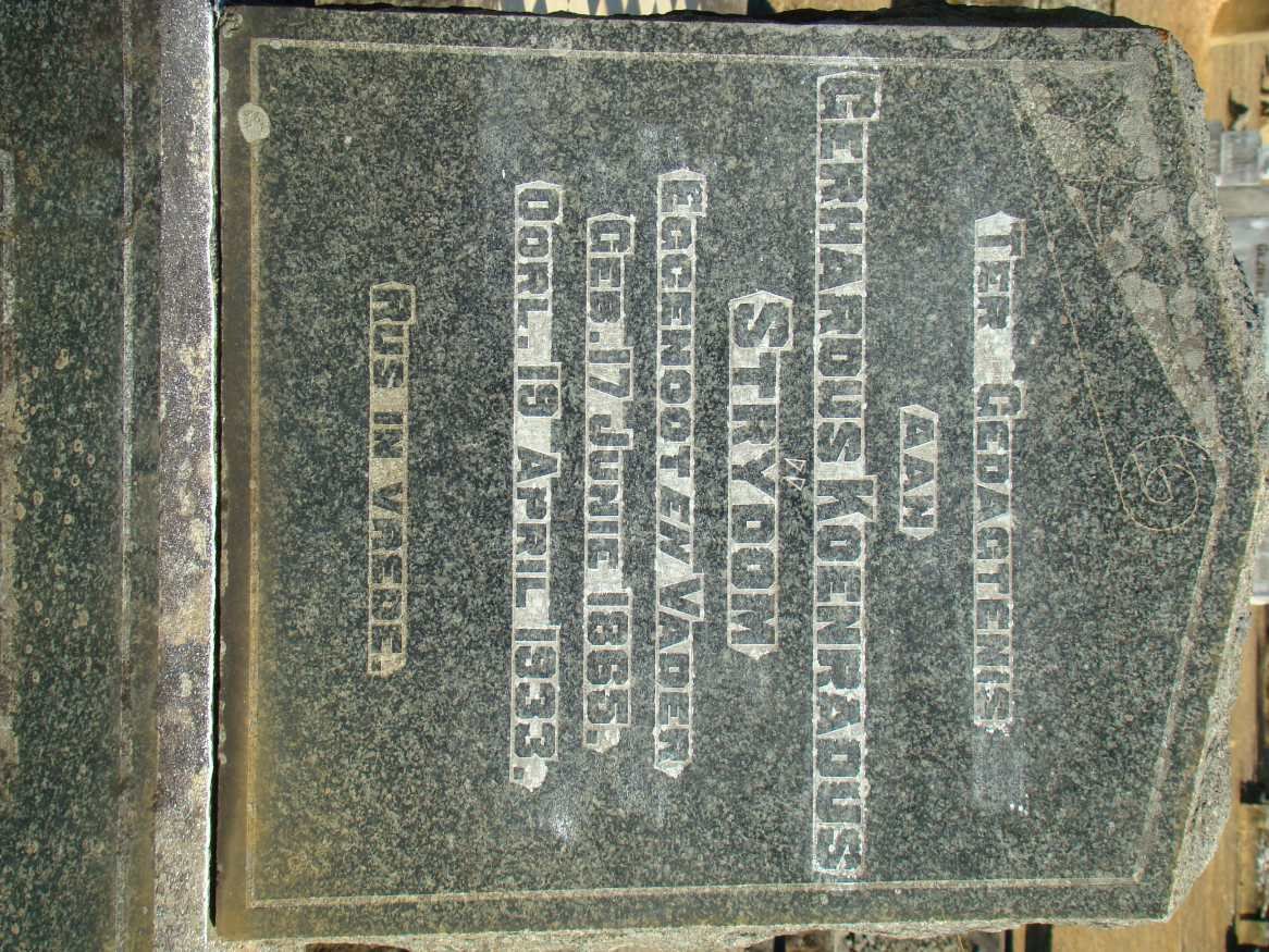 STRYDOM Gerhardus Koenradus 1865-1933
