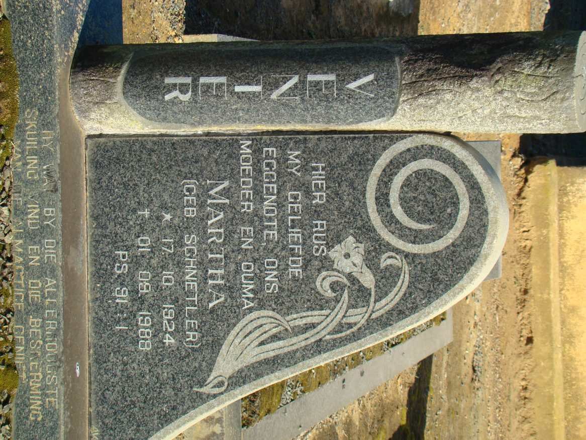 VENTER Maria neé SCHNETLER 1924-1988