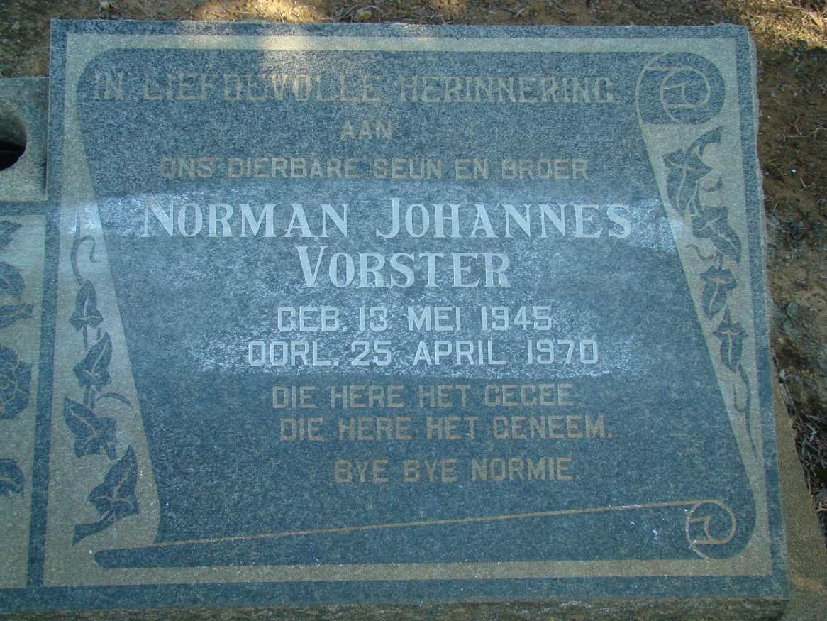 VORSTER Norman Johannes 1945-1970