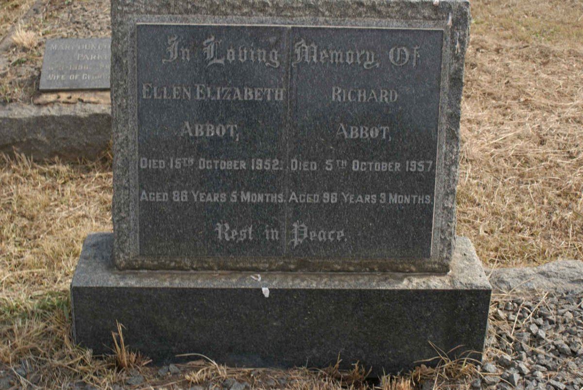 ABBOT Richard -1957 &amp; Ellen Elizabeth -1952