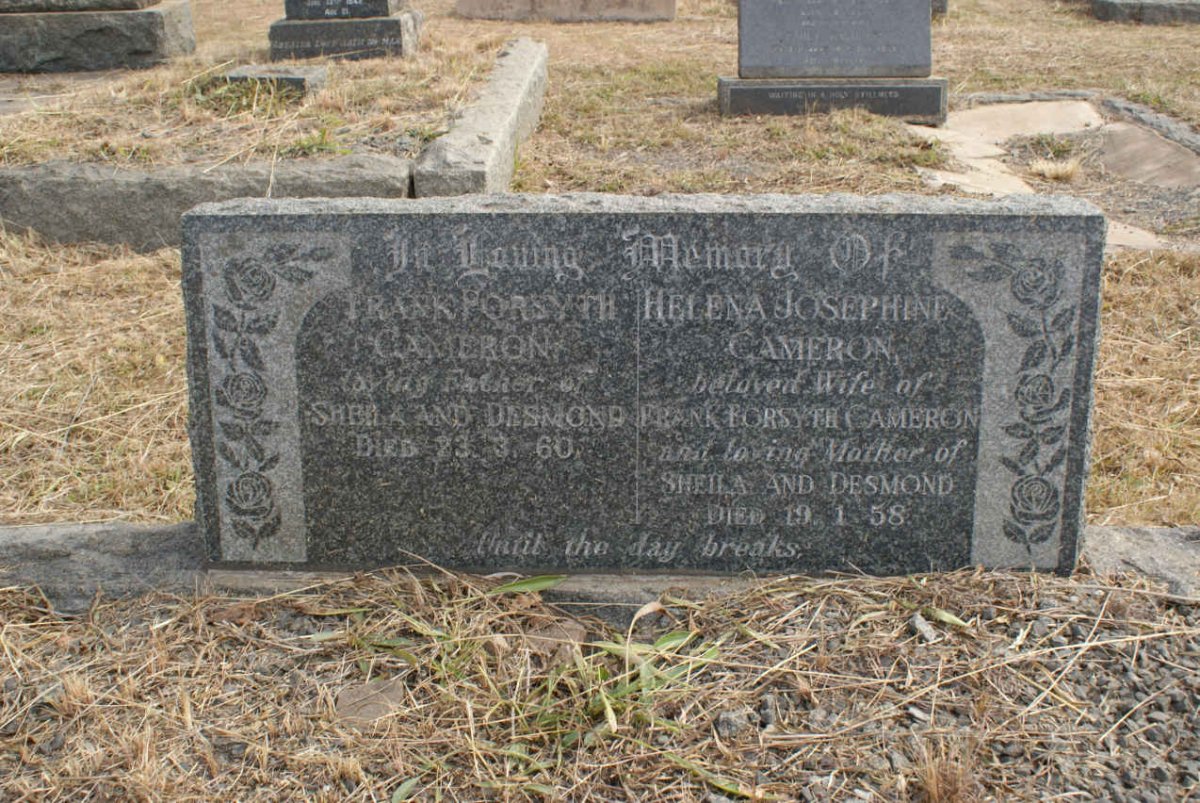 CAMERON Frank Forstyth -1960 &amp; Helena Josephine -1958
