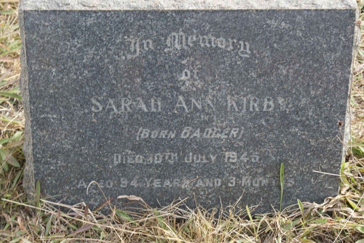 KIRBY Sarah Ann nee BADGER -1945