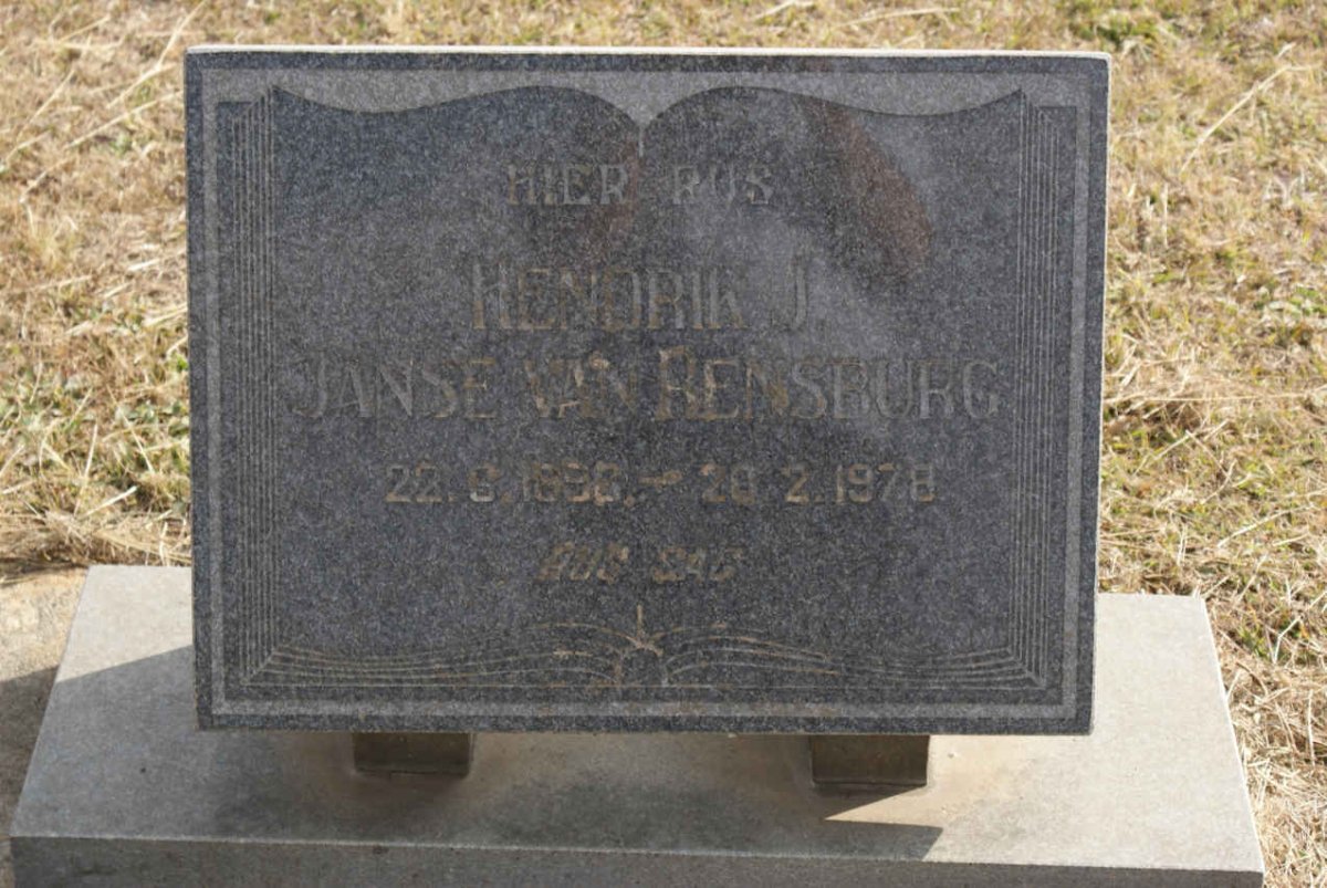 RENSBURG Hendrik J., Janse van1898-1978