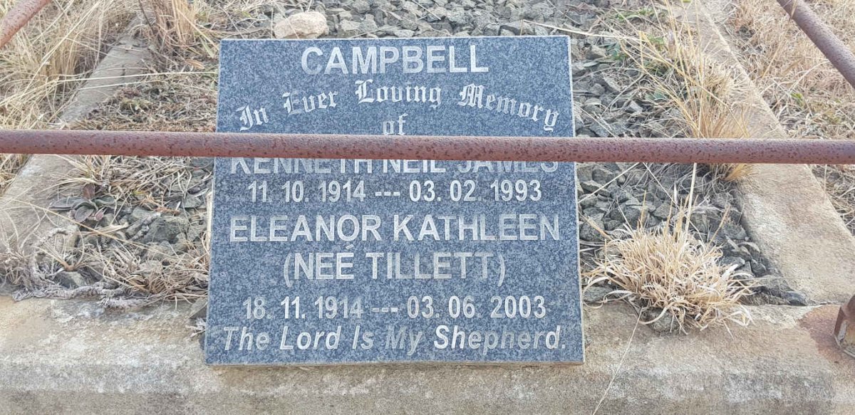 CAMPBELL Kenneth Neil James 1914-1993 &amp; Eleanor Kathleen TILLETT 1914-2003