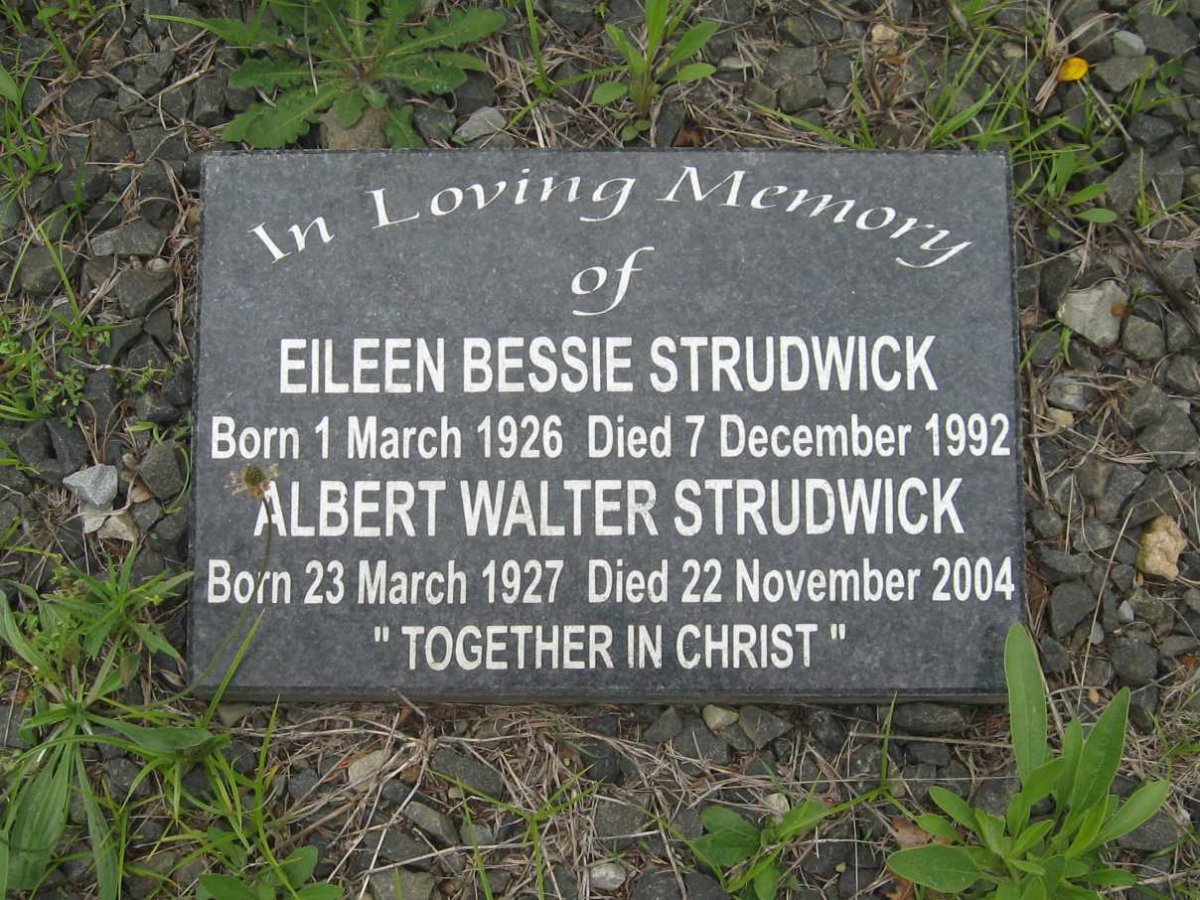 STRUDWICK Albert Walter 1927-2004 &amp; Eileen Bessie 1926-1992
