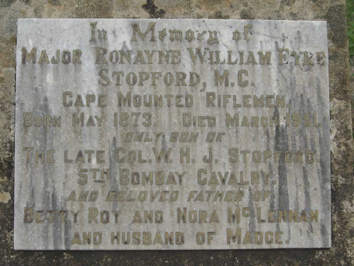 STOPFORD Ronayne William Eyre 1873-1951