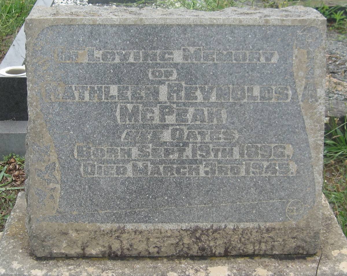 McPEAK Kathleen Reynolds nee OATES 1896-1945