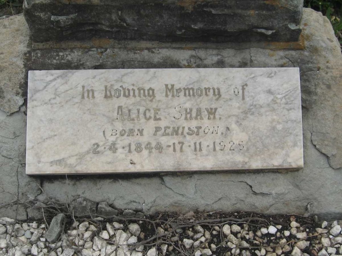 SHAW Alice nee PENISTON 1844-1925