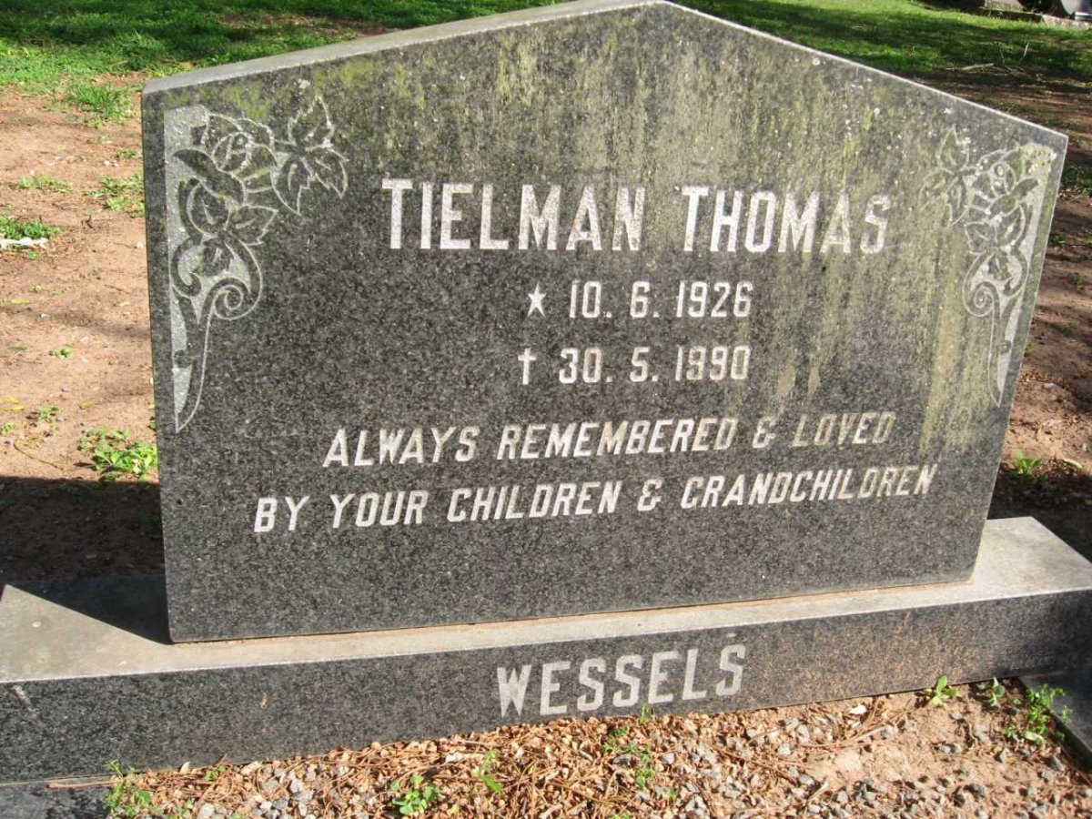 WESSELS Tielman Thomas 1926-1990
