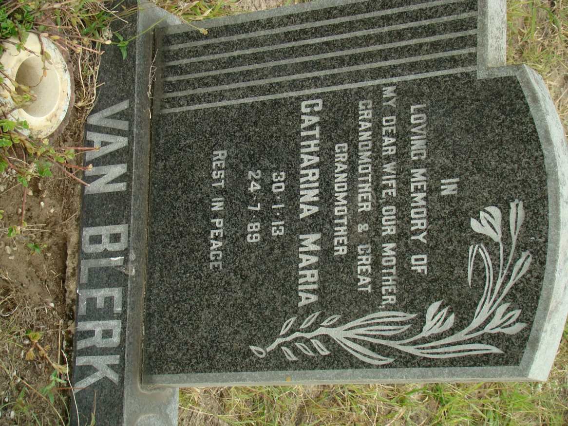 BLERK Catharina Maria, van 1913-1989