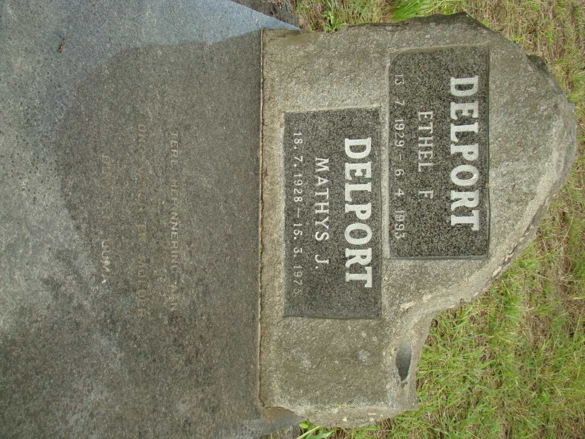 DELPORT Mathys J. 1928-1975 &amp; Ethel F. 1929-1993