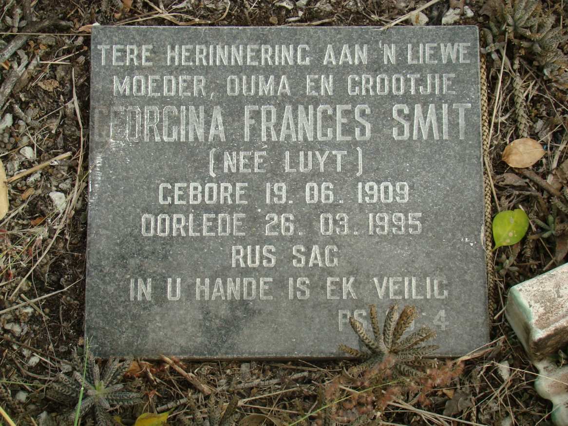SMIT Georgina Frances nee LUYT  1909-1995