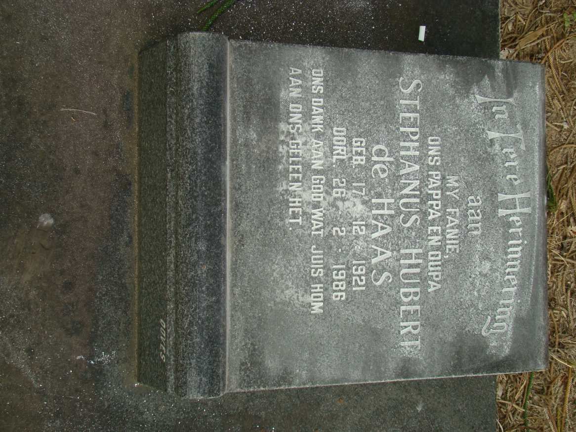 HAAS Stephanus Hubert, de 1921-1986