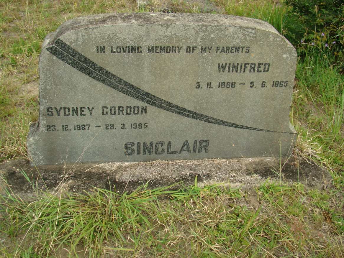 SINCLAIR Sydney Gordon 1887-1965 &amp; Winifred 1886-1965