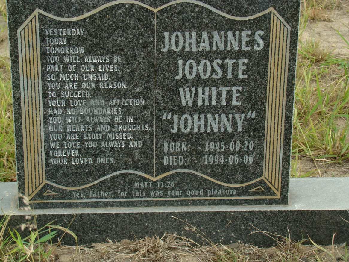 WHITE Johannes Jooste  1945-1994