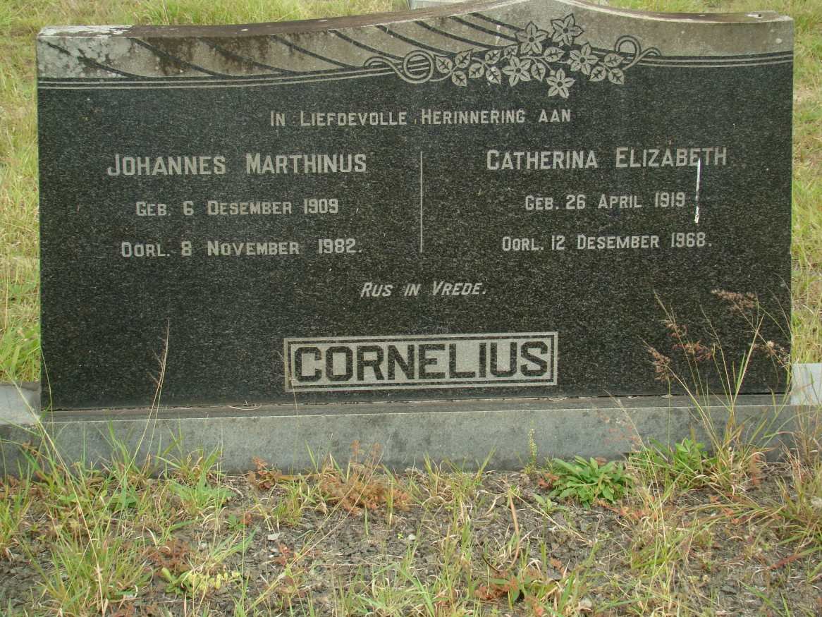 CORNELIUS Johannes Marthinus 1909-1982 &amp; Catherina Elizabeth 1919-1968