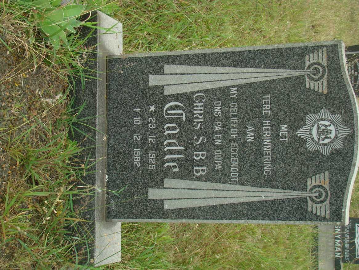 CADLE Chris S.B.B. 1925-1982