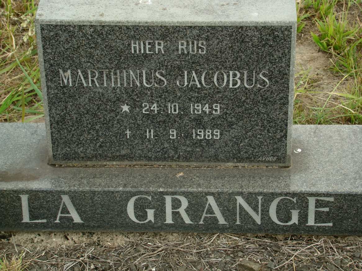 GRANGE Marthinus Jacobus, la 1949-1989
