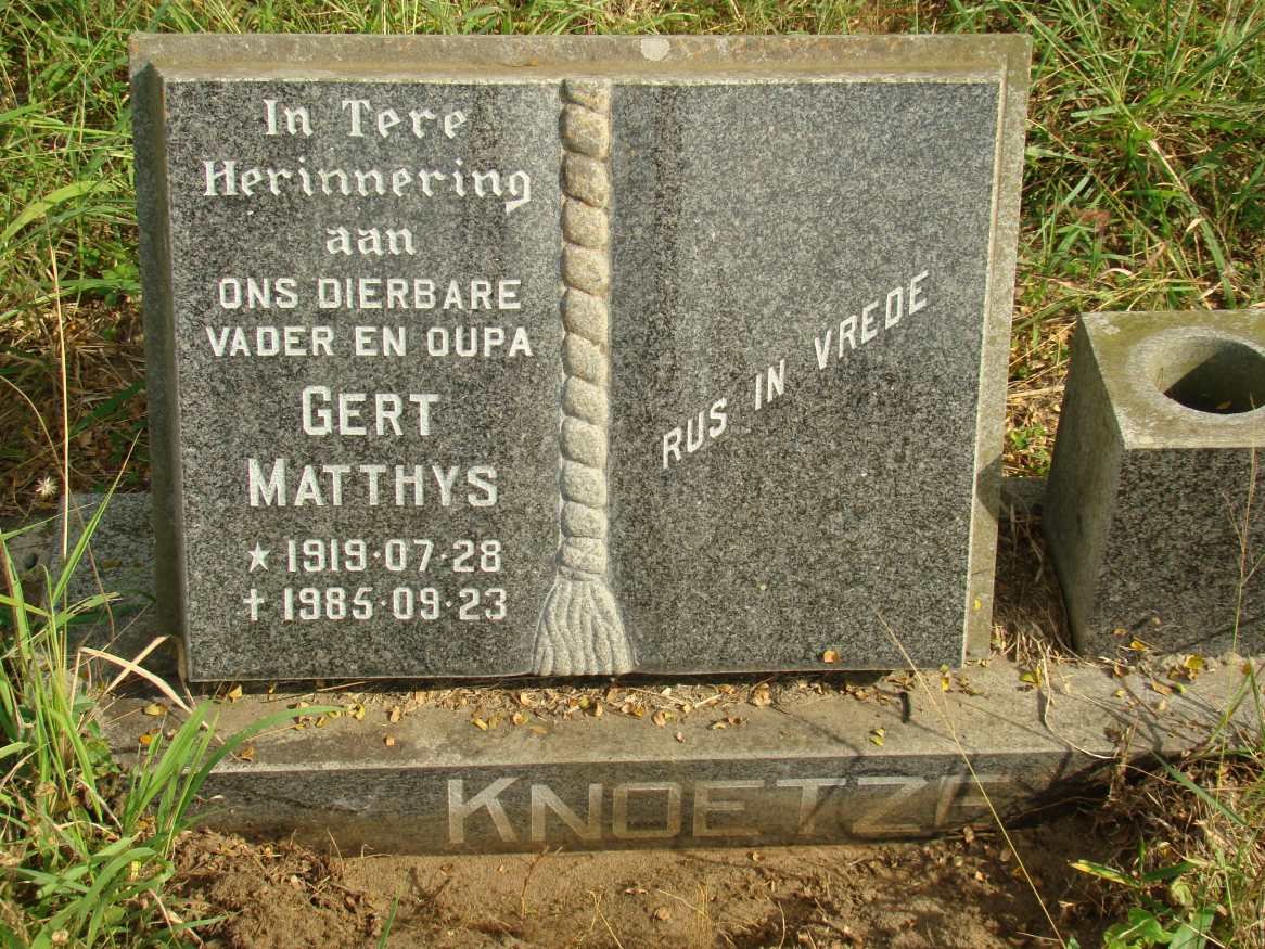 KNOETZE Gert Matthys 1919-1985