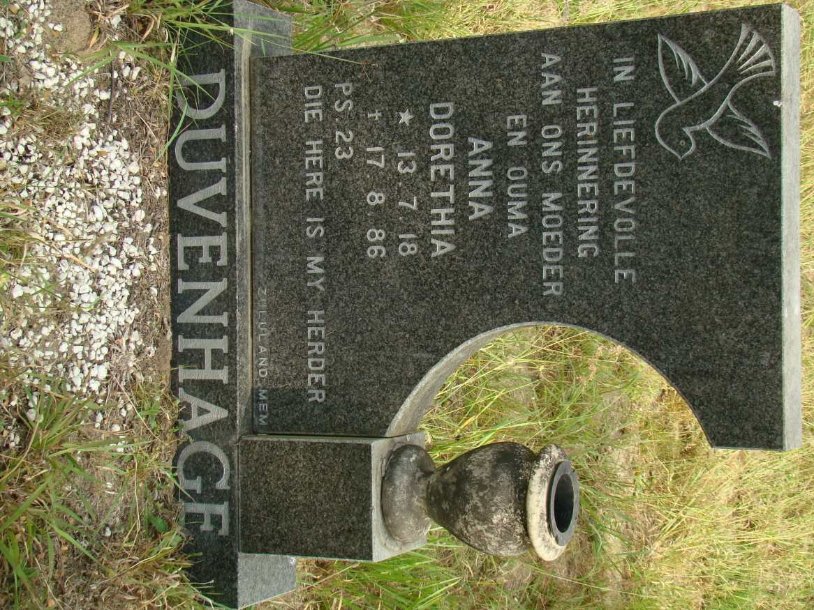 DUVENHAGE Anna Dorethia 1918-1986