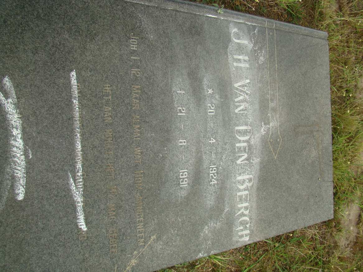 BERGH J.H., van den 1924-1991