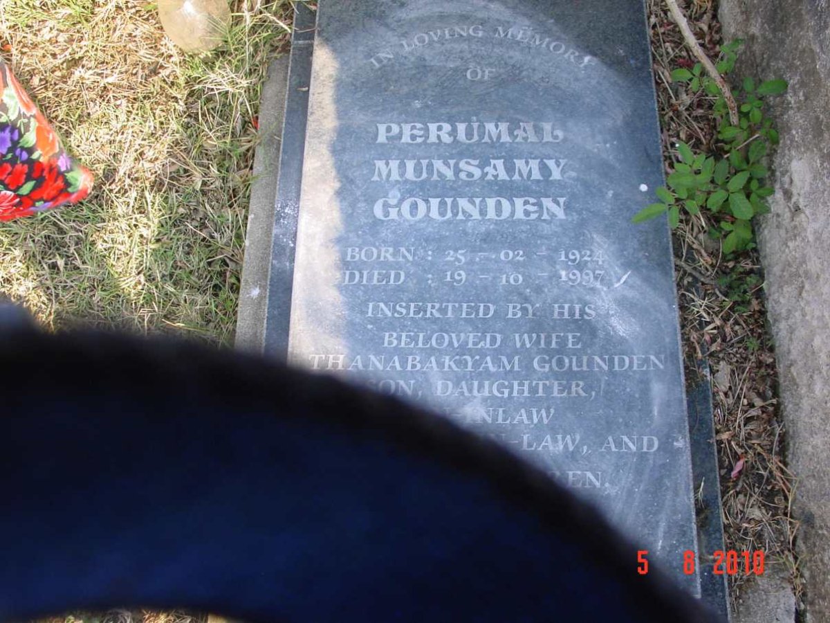 GOUNDEN Perumal Munsamy 1924-1997