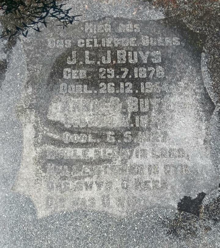 BUYS J.L.J. 1876-1954 & Anna S. 1872-1927