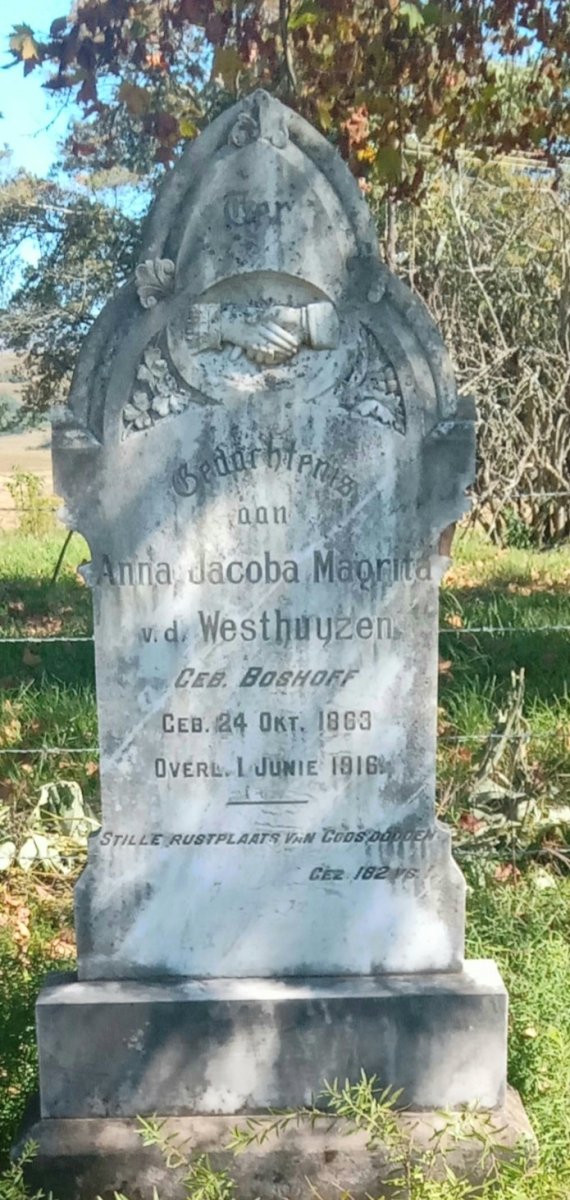 WESTHUYZEN Anna Jacoba Magrita, van der nee BOSHOFF 1863-1916