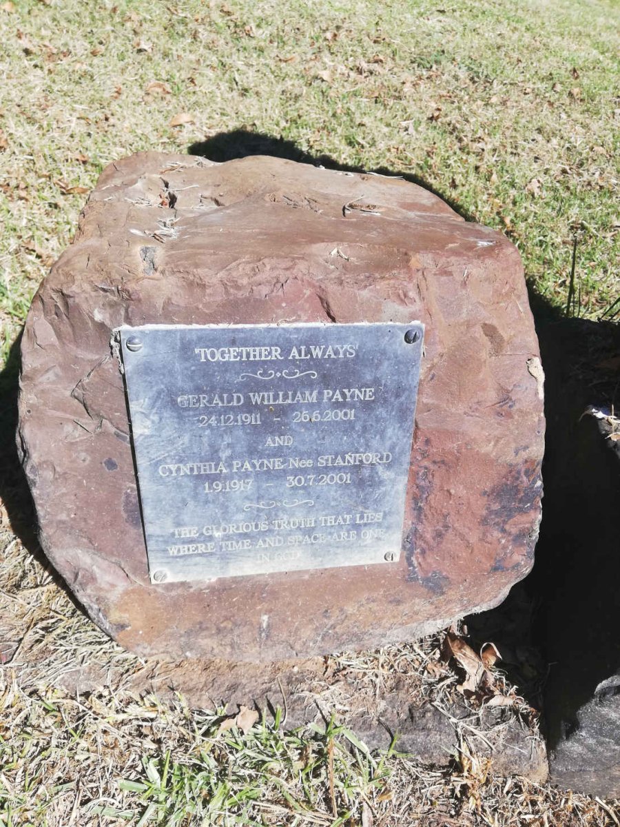 PAYNE Gerald William 1911-2001 &amp; Cynthia STANFORD 1917-2001