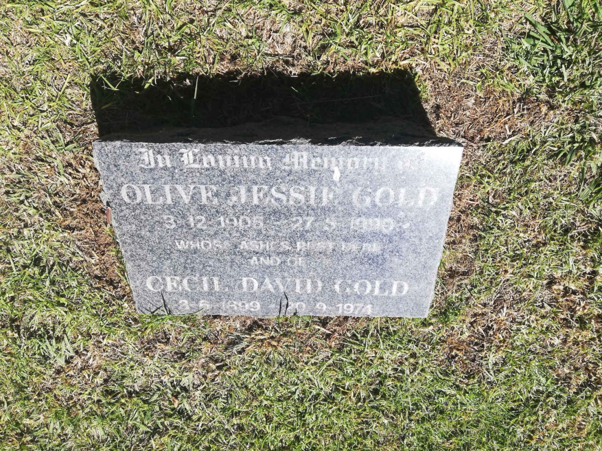GOLD Cecil David 1899-1974 &amp; Olive Jessie 1905-1990