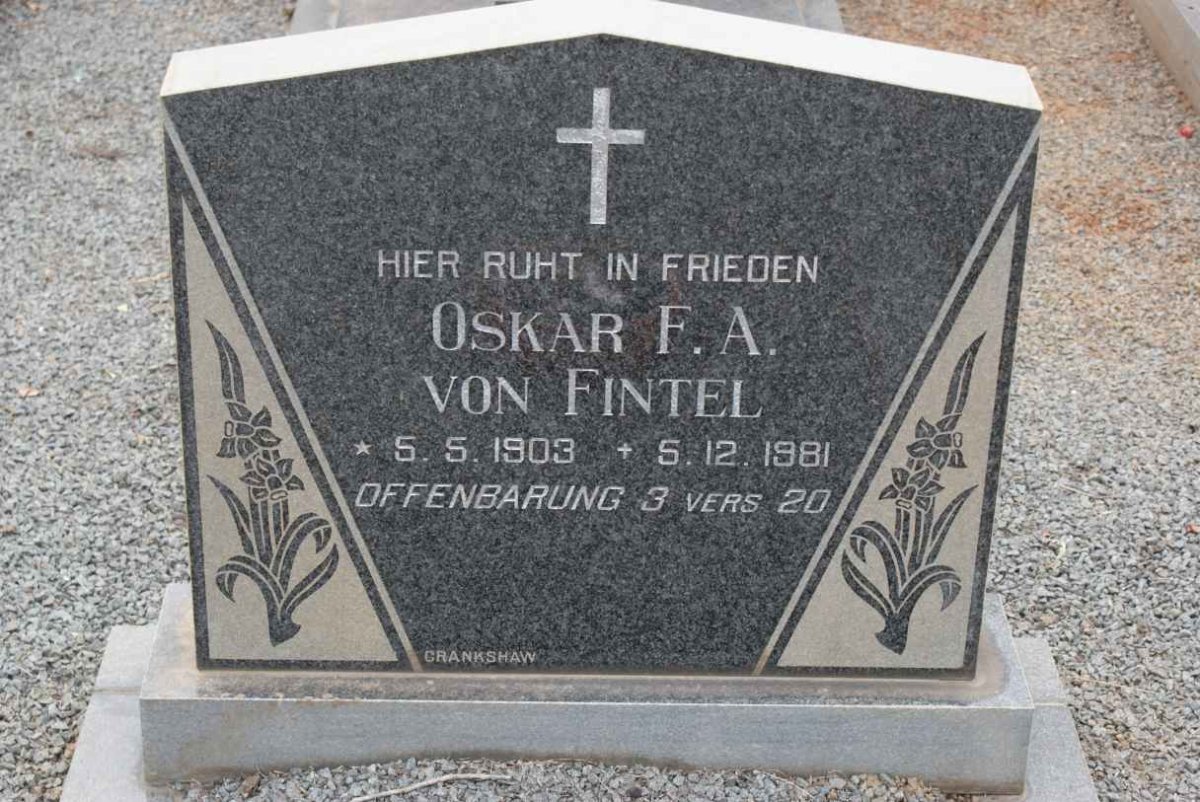 FINTEL Oskar F.A., von 1903-1981