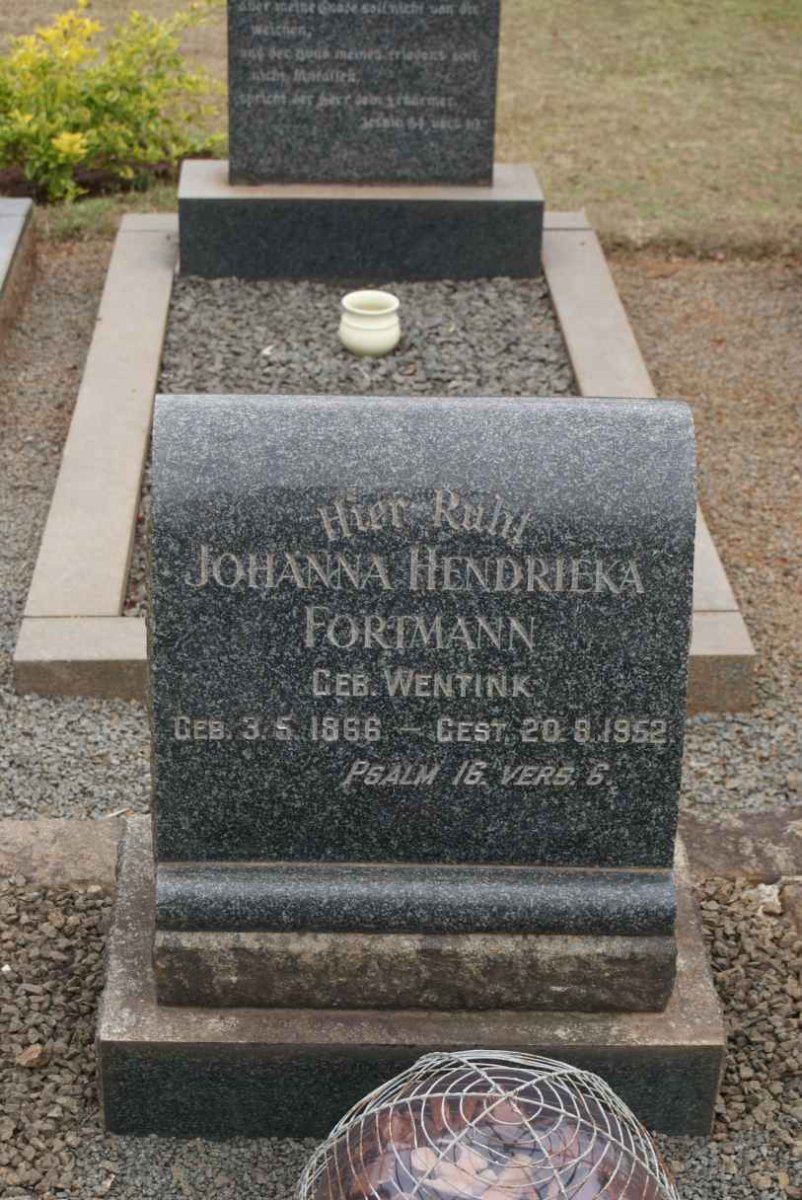 FORTMANN Johanna Hendrieka nee WENTINK 1866-1952