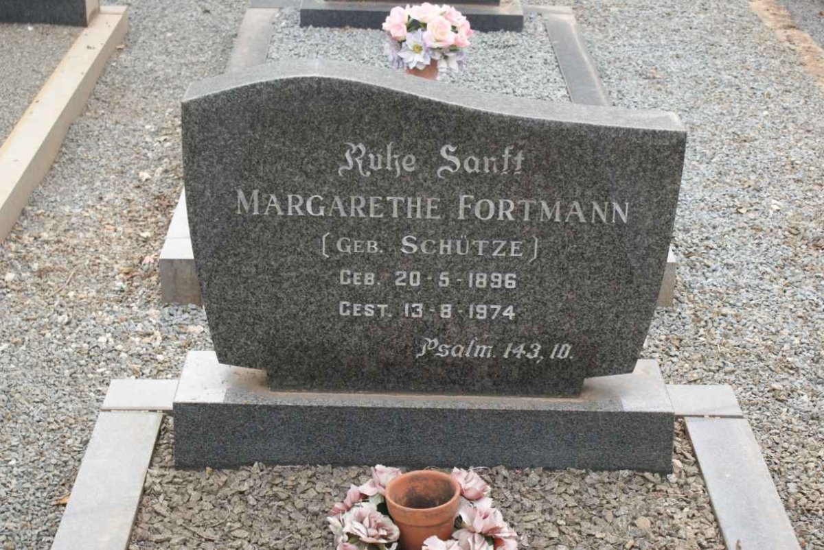 FORTMANN Margarethe nee SCHUTZE 1896-1974